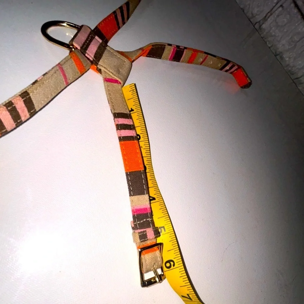🍀 3 for $25 Fox and Hound Small XS pet leash harness gold buckles orange pink